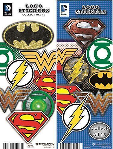 DC Superhero Logo - Amazon.com: DC Comics Justice League Superheroes LOGO Stickers Set ...