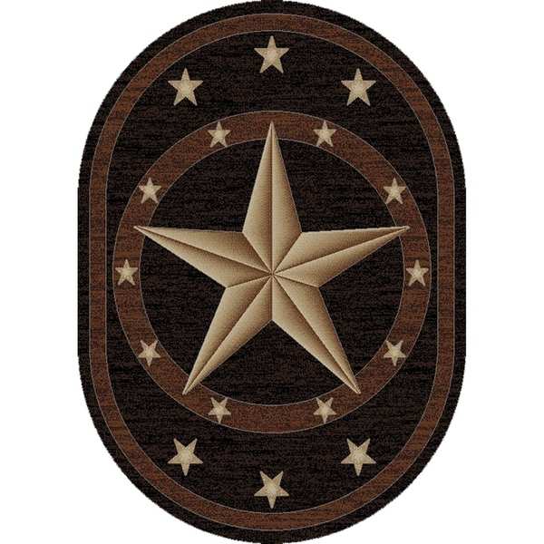Star in Oval Logo - Shop Western Texas Star Black Oval Area Rug'3 x 7'3 Sale