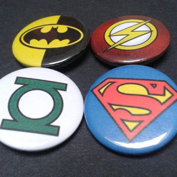 DC Superhero Logo - DC superhero logo badges 25 mm Comic Hero Batman | Etsy