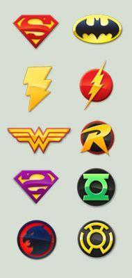 DC Superhero Logo - DC Comic Logos | Dc comics | Comics, DC Comics, Dc comics superheroes