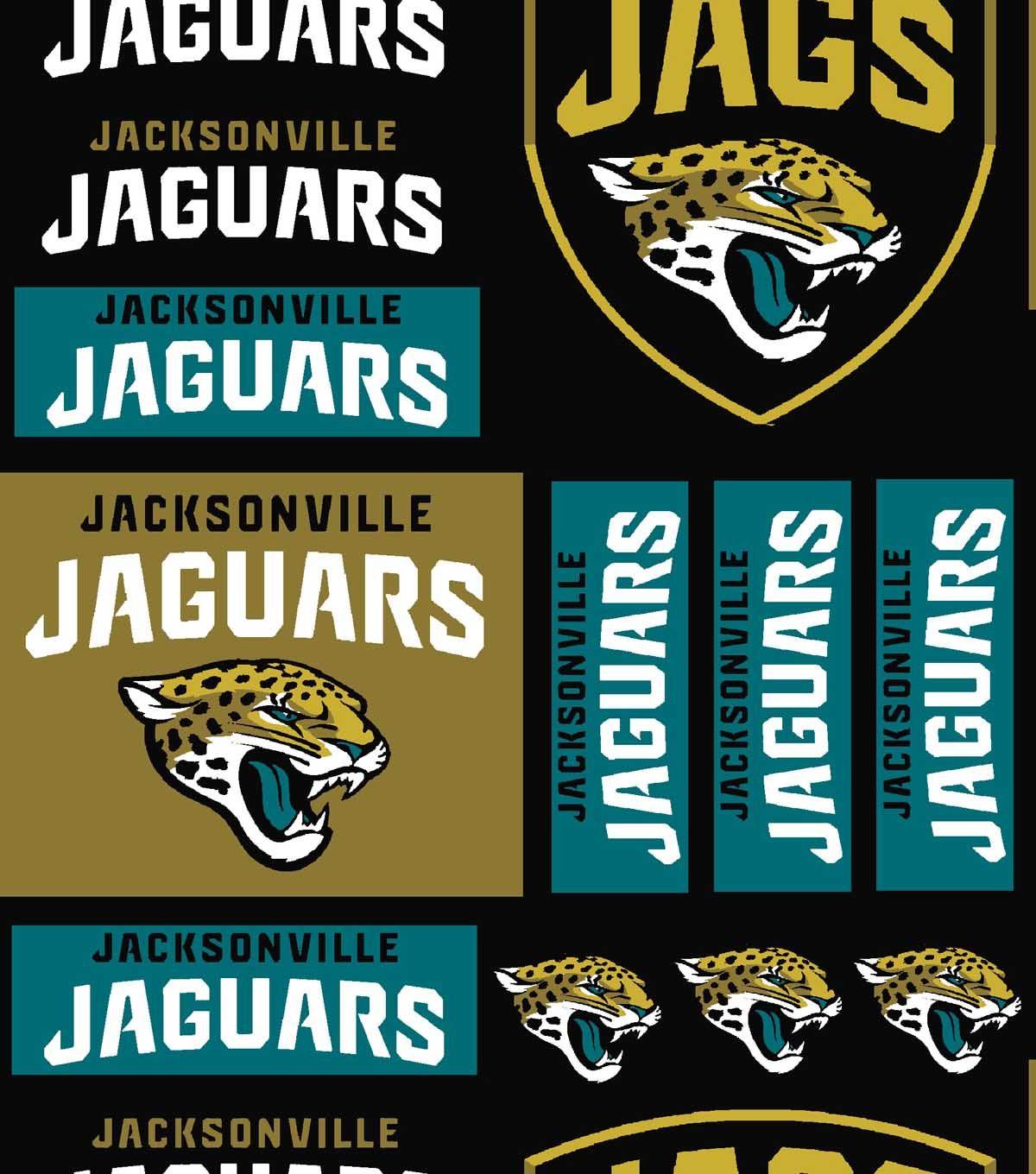 NFL Jaguars Logo - Jacksonville Jaguars NFL Cotton Fabric