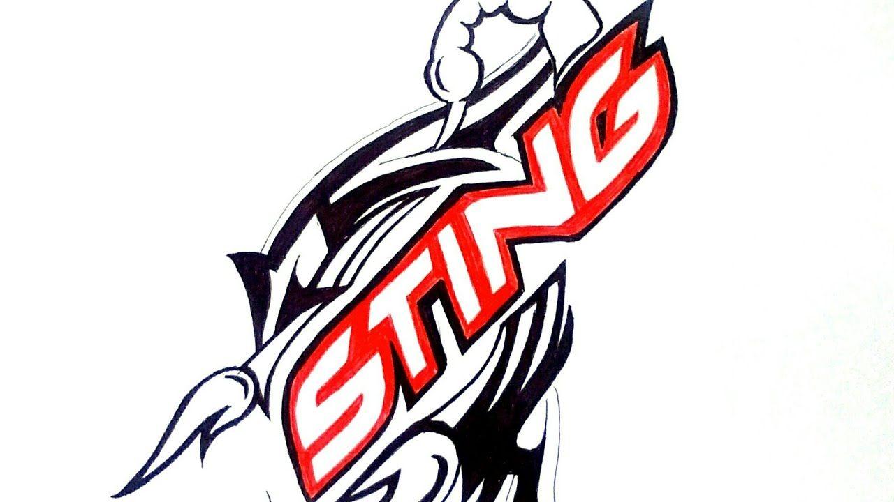 Sting Logo - Drawing Sting Energy drink logo - Black pen(HAC)
