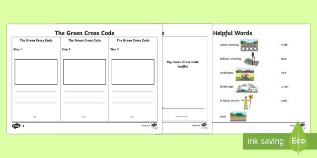 Green Cross for Safety Logo - The Green Cross Code Writing Worksheet / Activity Sheet - Road ...