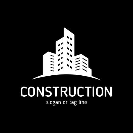 Black and White Construction Logo - Construction company logo templates Vector
