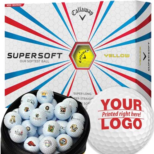 Callaway Logo - Callaway Supersoft Yellow Logo Golf Balls (12 Doz)