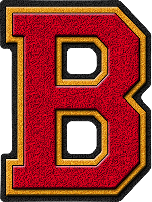 B of a Red and Gold Logo - Presentation Alphabets: Cardinal Red & Gold Varsity Letter B