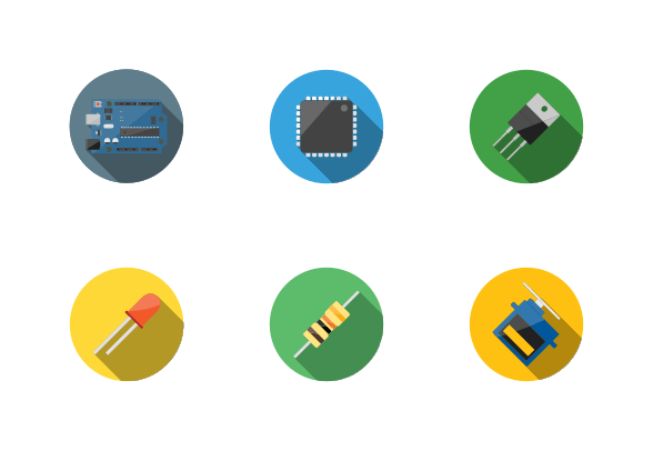 Electronic Component Logo - Electronic components icons by Bartłomiej Jacak