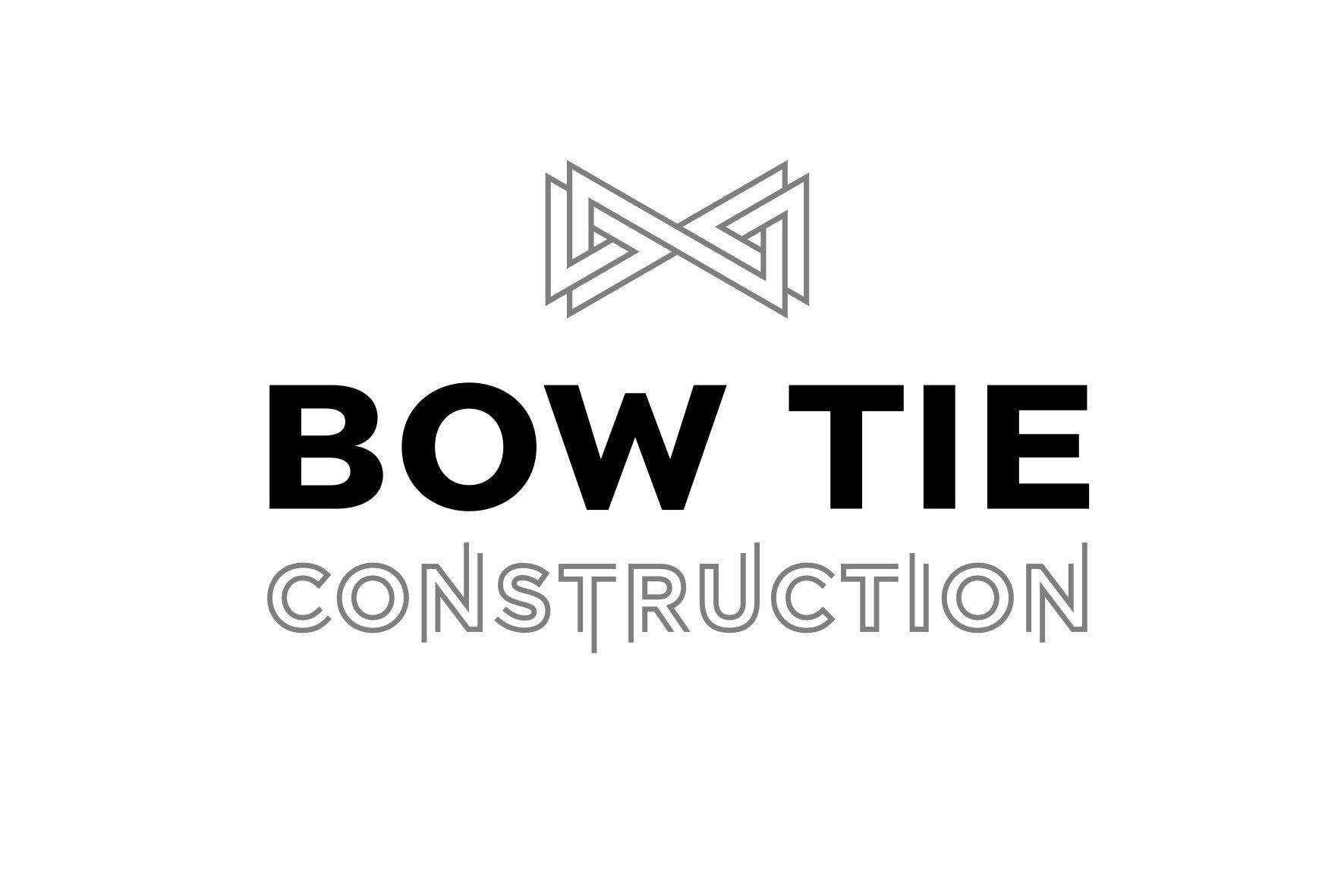 Black and White Construction Logo - Branding - Bow Tie Construction