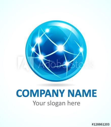 Global Technology Company Logo - Globe company logo of connecting. Sign for Internet technologies