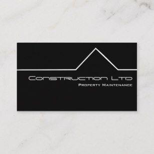Black and White Construction Logo - Property Maintenance Business Cards