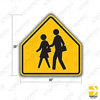 Yellow and Green Pentagon Logo - Tapco S1 1 Diamond Grade Cubed Pentagon Sign, Legend SCHOOL