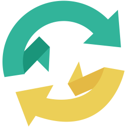 Yellow and Green Pentagon Logo - Refresh icon | Myiconfinder