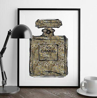 Leopard Coco Chanel Logo - COCO CHANEL PERFUME Fashion A4 Framed Print Wall Art Home Decor ...