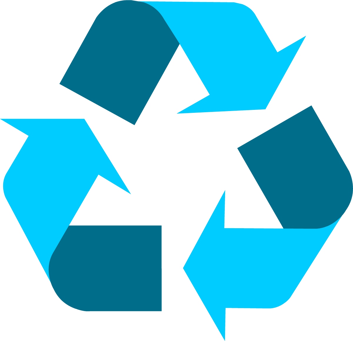 Teal and Blue Logo - Recycling Symbol - Download the Original Recycle Logo