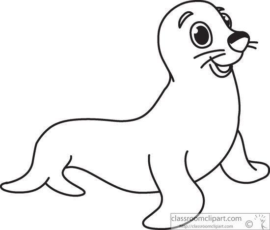 Seal Black and White Logo - Baby Seal Black And White Clipart