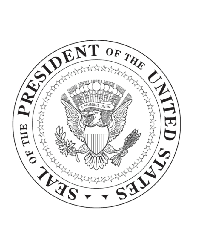 Seal Black and White Logo - USA-Printables: US Presidents Coloring Pages - The Presidential Seal ...