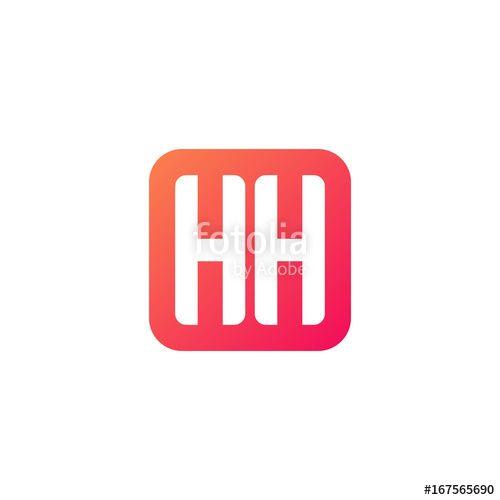 HH in Red Square Logo - Initial letter HH, rounded letter square logo, modern gradient red ...