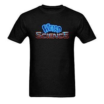 Weird Science Logo - Men's Words Fantastic Weird Science Logo Design t Shirt: Amazon.co