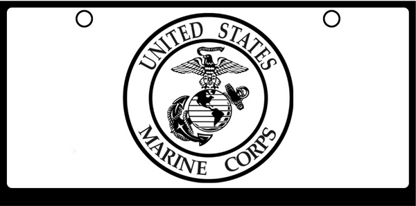 Seal Black and White Logo - US Marine Corps Seal Black On White. Glowlogos LED license plates