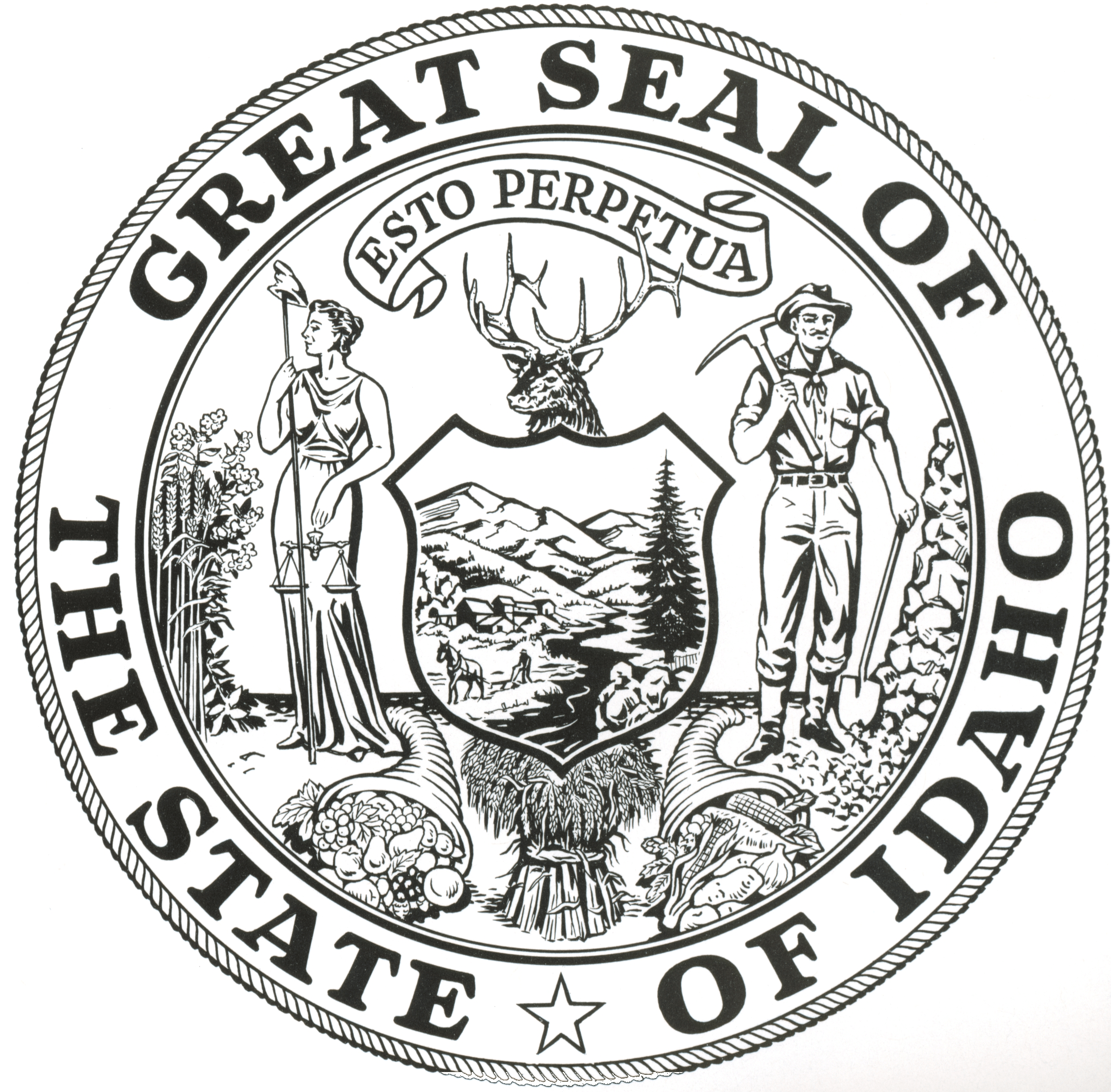 Seal Black and White Logo - Idaho State Seal Image