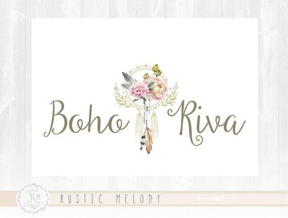 Boho Floral Logo - Floral Logo Design Photography Logo Boho Chic Logo Design | Etsy