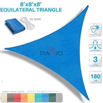 Patio Paradise Logo - Patio Paradise 8' x8'x 8' Blue Sun Shade Sail Triangle Canopy