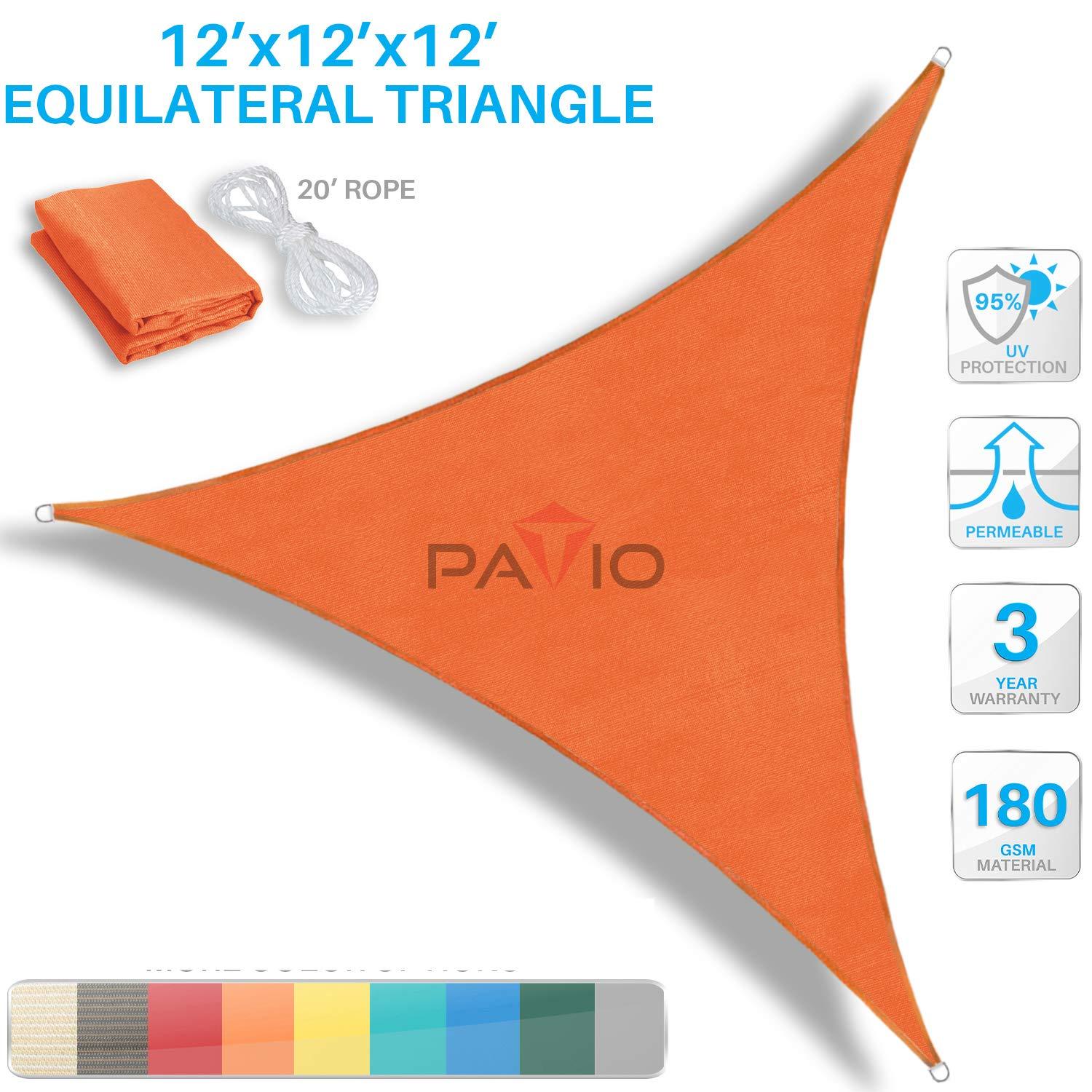 Patio Paradise Logo - Amazon.com : Patio Paradise 12' x12'x 12' Orange Sun Shade Sail ...