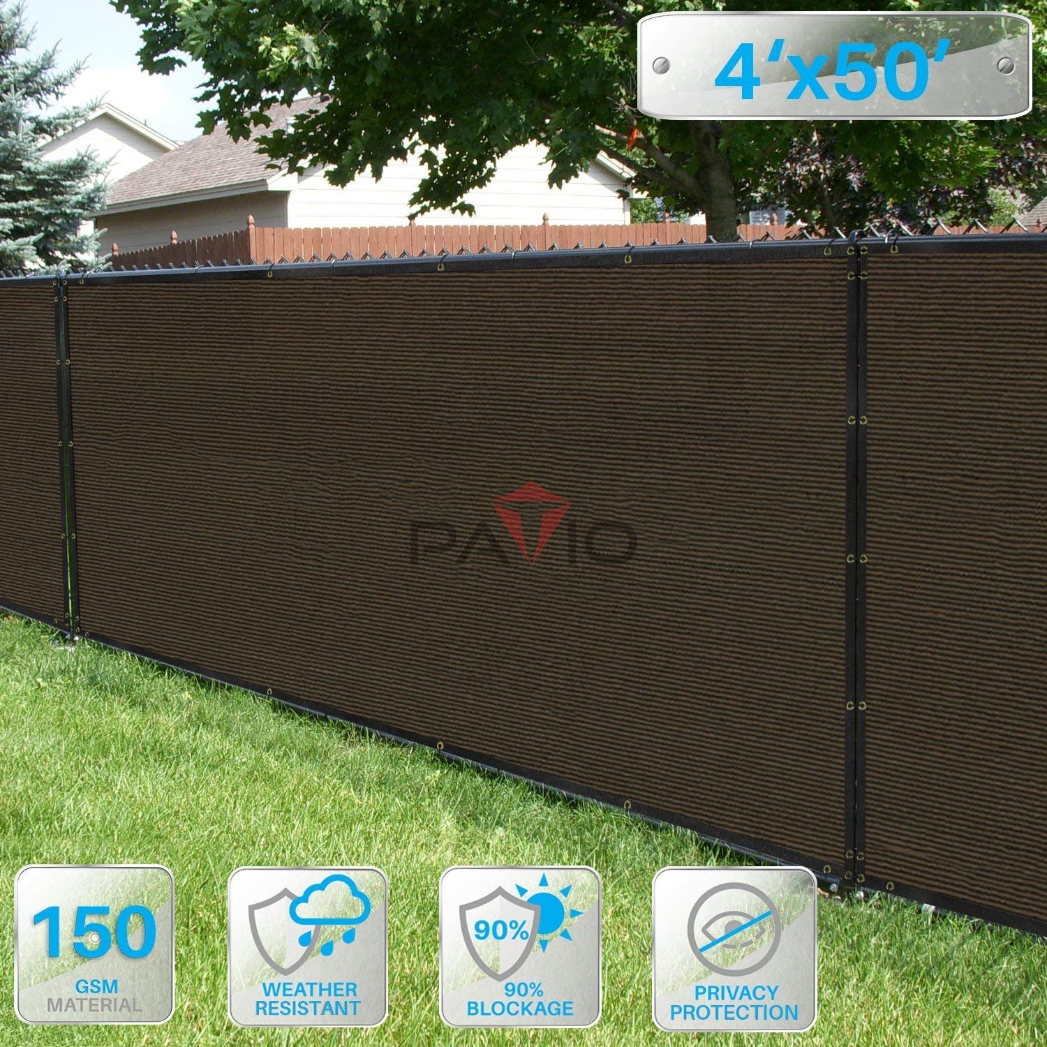 Patio Paradise Logo - Amazon.com : Patio Paradise 4' x 50' Brown Fence Privacy Screen ...