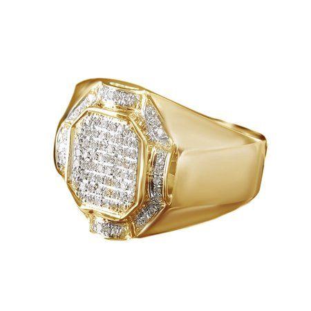 Octago Shaped Gold Auto Logo - White Natural Diamond Octagon Shaped Wedding Band Ring In 10k Yellow