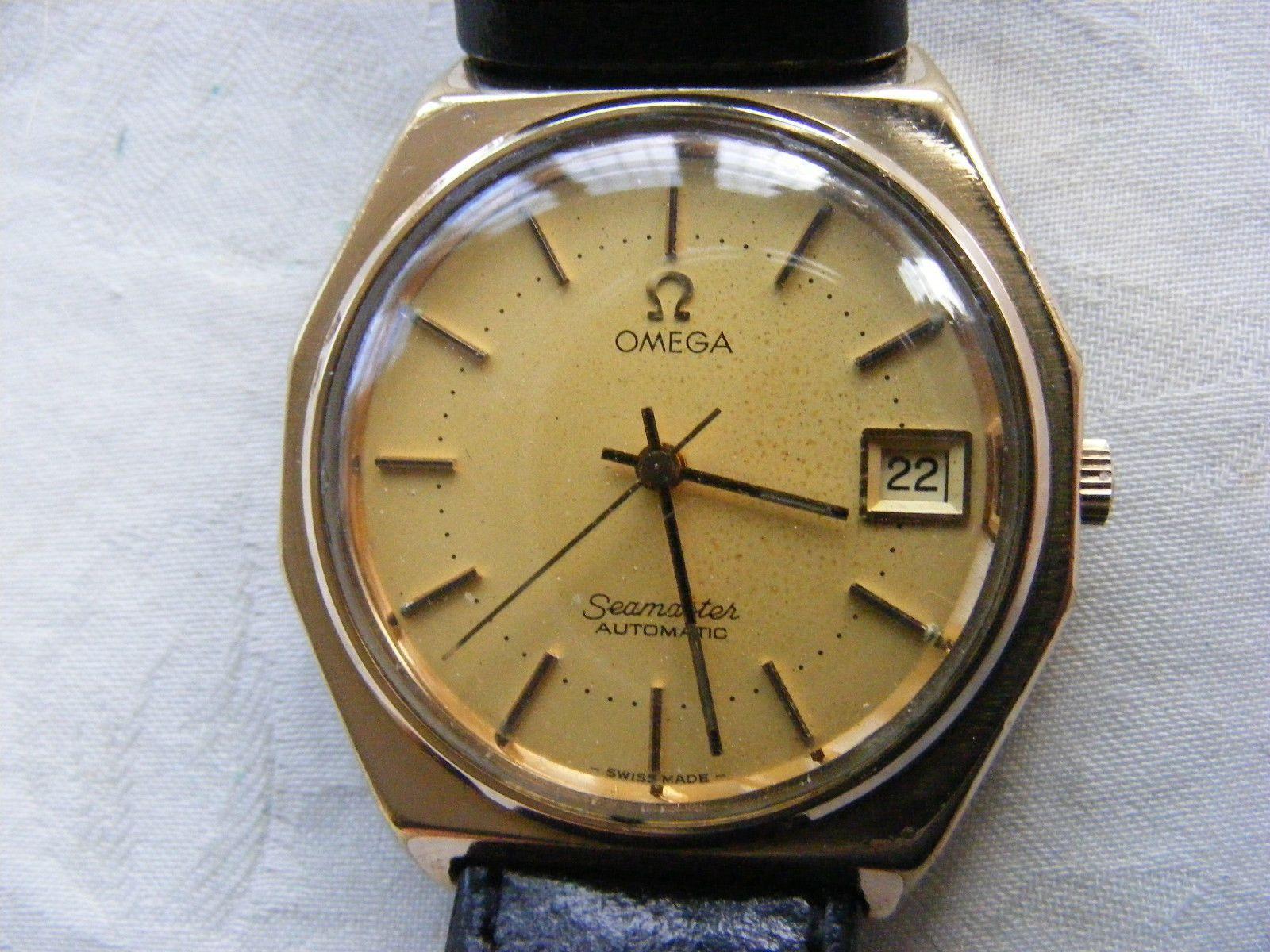 Octago Shaped Gold Auto Logo - OMEGA SEAMASTER AUTOMATIC c1960s RARE OCTAGON SHAPE CASE ALL STAMPED ...