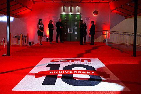 ESPN Magazine Logo - At the entrance to the club, the red carpet featured ESPN the ...