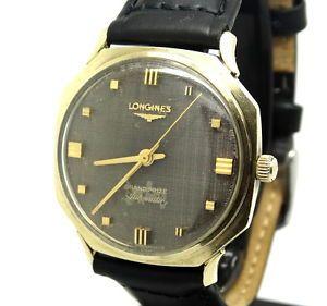 Octago Shaped Gold Auto Logo - Vintage Mens LONGINES GRAND PRIZE Automatic Octagon 10k Gold Filled