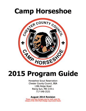 Camp Horseshoe Logo - Fillable Online troop361 Camp Horseshoe 2015 Program Guide Horseshoe ...