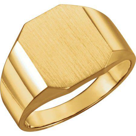 Octago Shaped Gold Auto Logo - GEMaffair - Men's 14K Yellow Gold Octagon Shaped Signet Ring ...