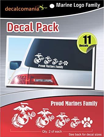 Family Automotive Logo - Proud Marines Family Car Auto USMC Logo 11 Stickers