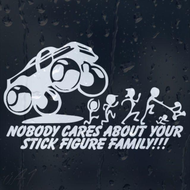 Family Automotive Logo - Nobody Cares About Your Stick Figure Family Car Jeep Decal Vinyl ...