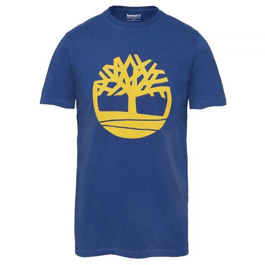 River Tree Logo - Men's Kennebec River Tree Logo T Shirt Navy