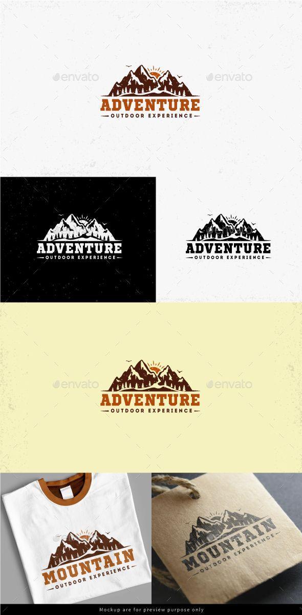 River Tree Logo - Mountain Adventure LogoMountains, River, trees and SunIncluded Ai CS ...