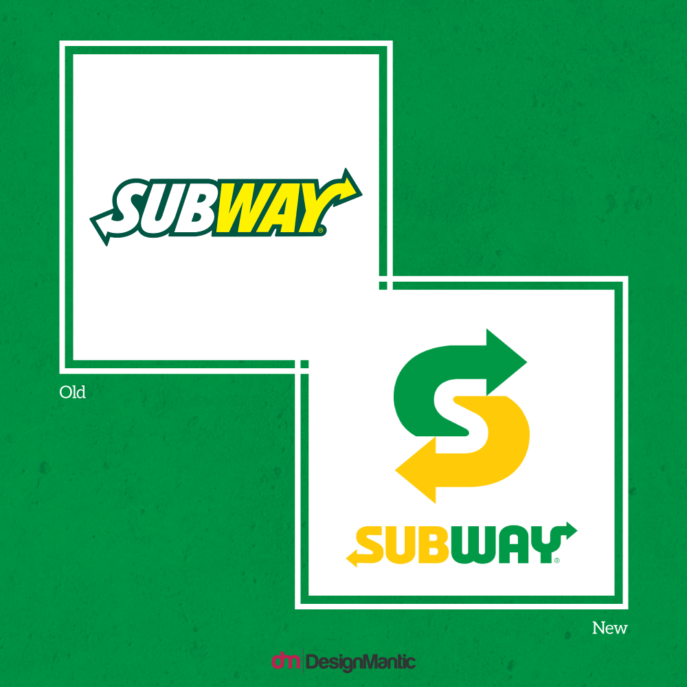 Old Subway Logo - Subway's Logo Got A Facelift | DesignMantic: The Design Shop