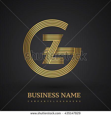 ZG Logo - Letter GZ or ZG linked logo design circle G shape. Elegant gold
