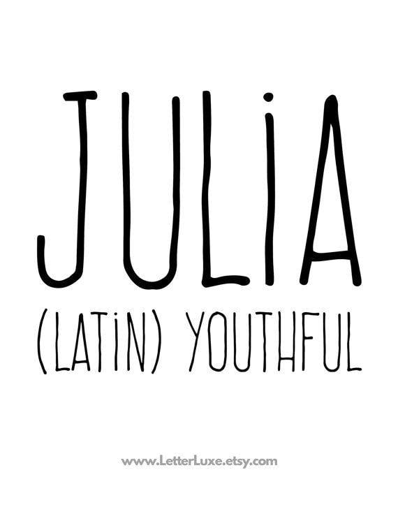 Julia Name Logo - Julia Name Meaning Art Baby Shower Gift
