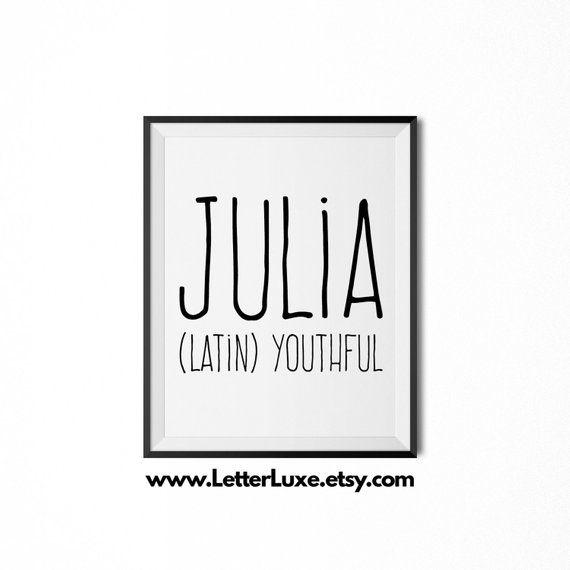Julia Name Logo - Julia Name Meaning Art Printable Baby Shower Gift Nursery | Etsy
