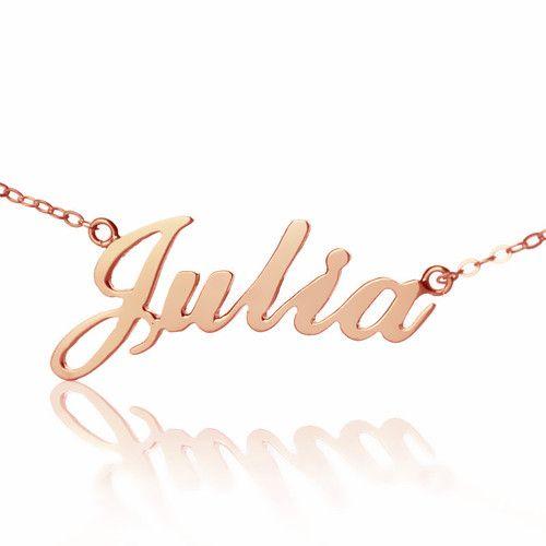 Julia Name Logo - Rose Gold Julia Style Name Necklace - Name Jewellery