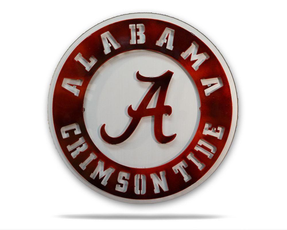 Alabama Logo - University of Alabama Crest 3D Vintage Metal Artwork - Hex Head Art