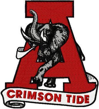 University of Alabama Logo - Alabama University Crimson Tide Logo 4 Machine Embroidery Design ...