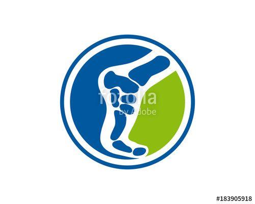 Foot Circle Logo - Legs Art with Foot Bone Circle Flat Logo Symbol for Health