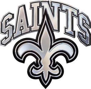 Saints Logo - New Orleans Saints 'Saints' Chrome Solid Metal Auto NFL Team Logo