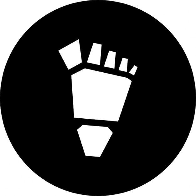 Foot Circle Logo - Foot print on circular black background Icon