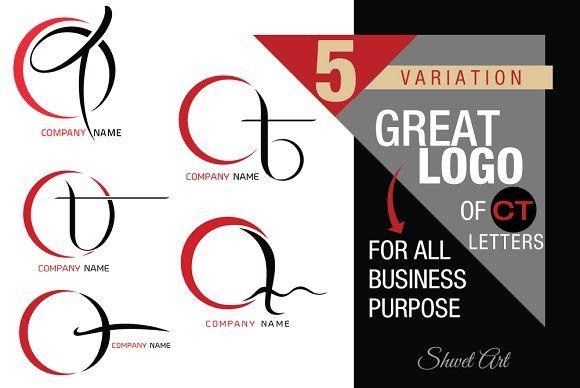 5 Letter Company Logo - CT letter Logo (5 Varition) Logo Templates Creative Market