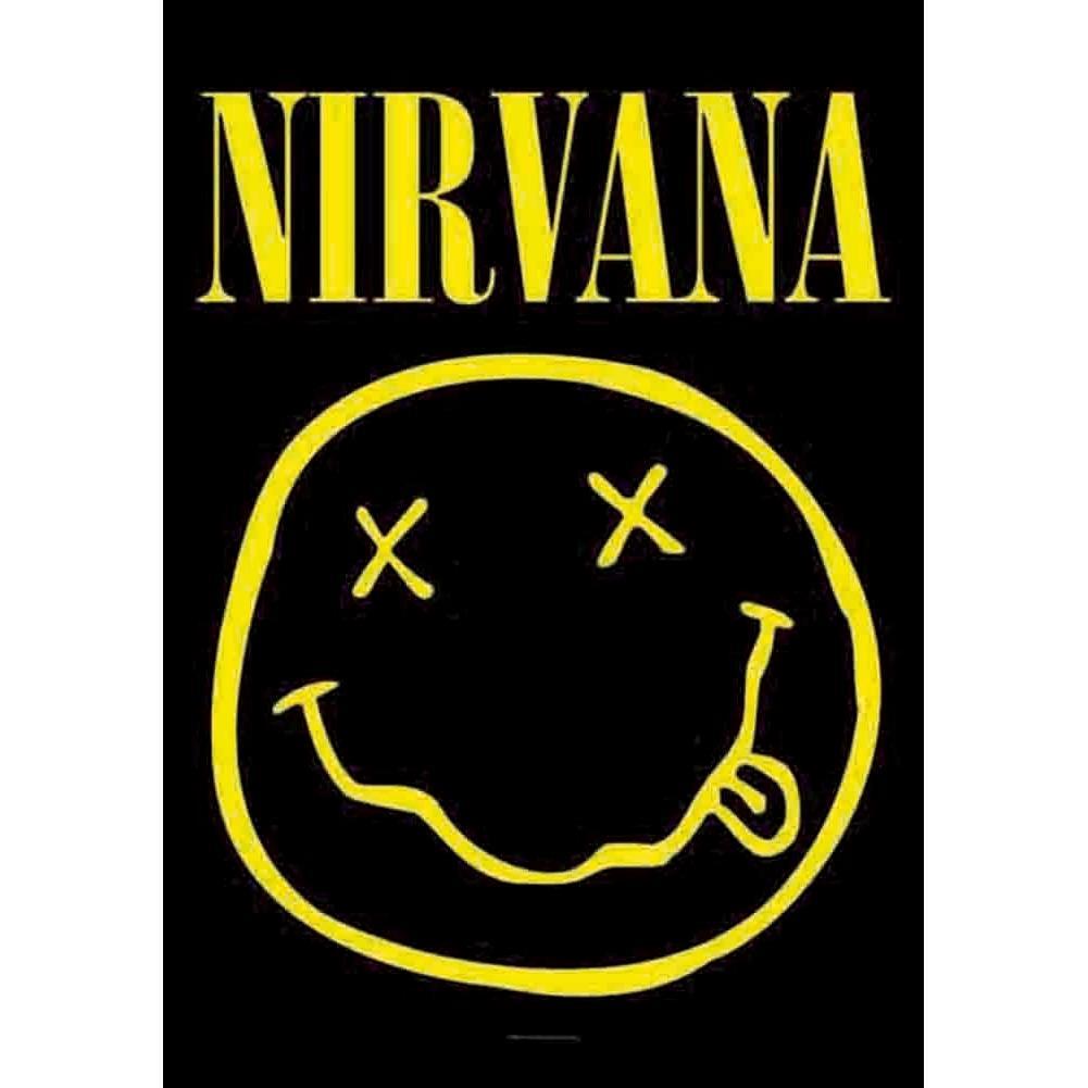 Nirvana Smiley Face Logo - Nirvana Smiley Face Fabric Poster – RockMerch